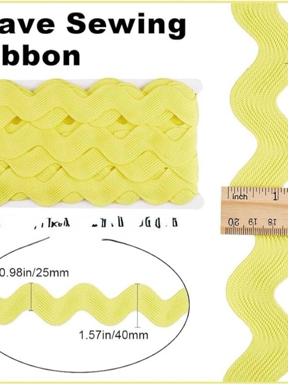 SIMPLICITY Yellow Scalloped Ric Rac Trim NWT - Picture 3 of 5